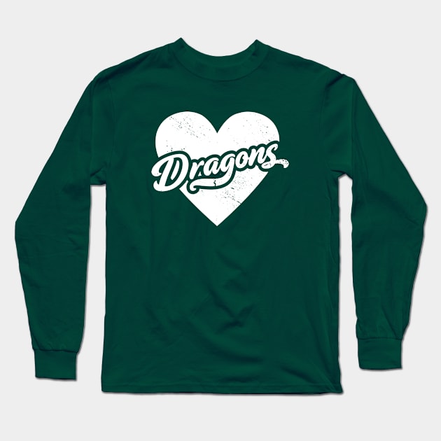 Vintage Dragons School Spirit // High School Football Mascot // Go Dragons Long Sleeve T-Shirt by SLAG_Creative